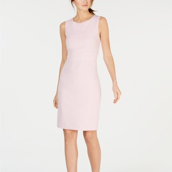 Kasper Dresses & Skirts - Kasper Pink Scoop Neck Midi Sheath Style Dress